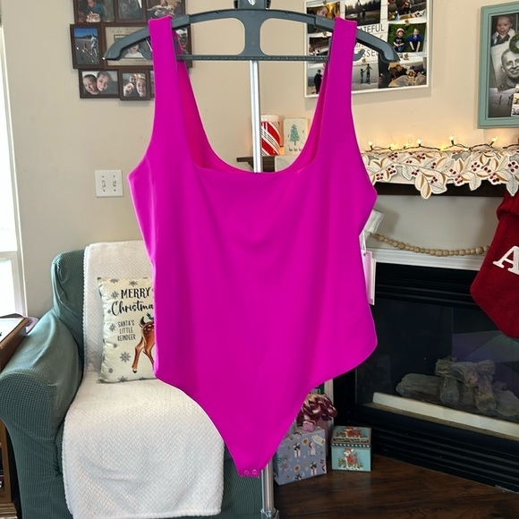 Good American Scuba Modern Tank Bodysuit Fuchsia Pink NWT Women’s Size 4X - Picture 3 of 17